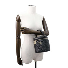 Load image into Gallery viewer, CHANEL Matelasse CC Logo Vanity Bag BlackAS1626 Lambskin
