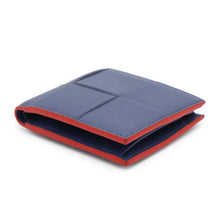 将图像加载到图库查看器中，Bottega Veneta Cassette Bifold Wallet Blue/Red Leather
