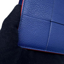 Load image into Gallery viewer, Bottega Veneta Cassette Bifold Wallet Blue/Red Leather
