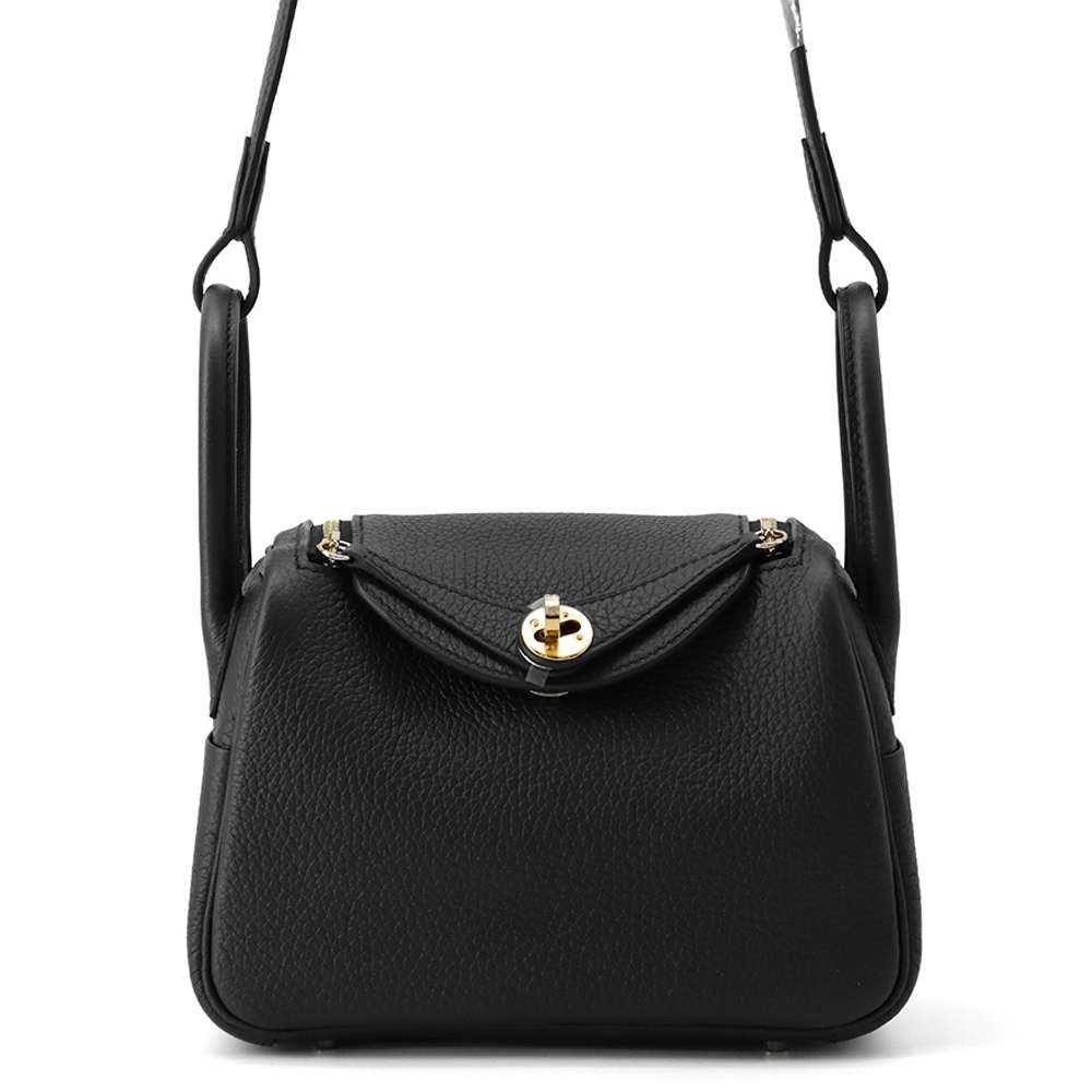 HERMES Lindy Black Taurillon Clemence Size Mini