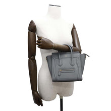 将图像加载到图库查看器中，CELINE Luggage shopper Gray189243 Leather Size Nano
