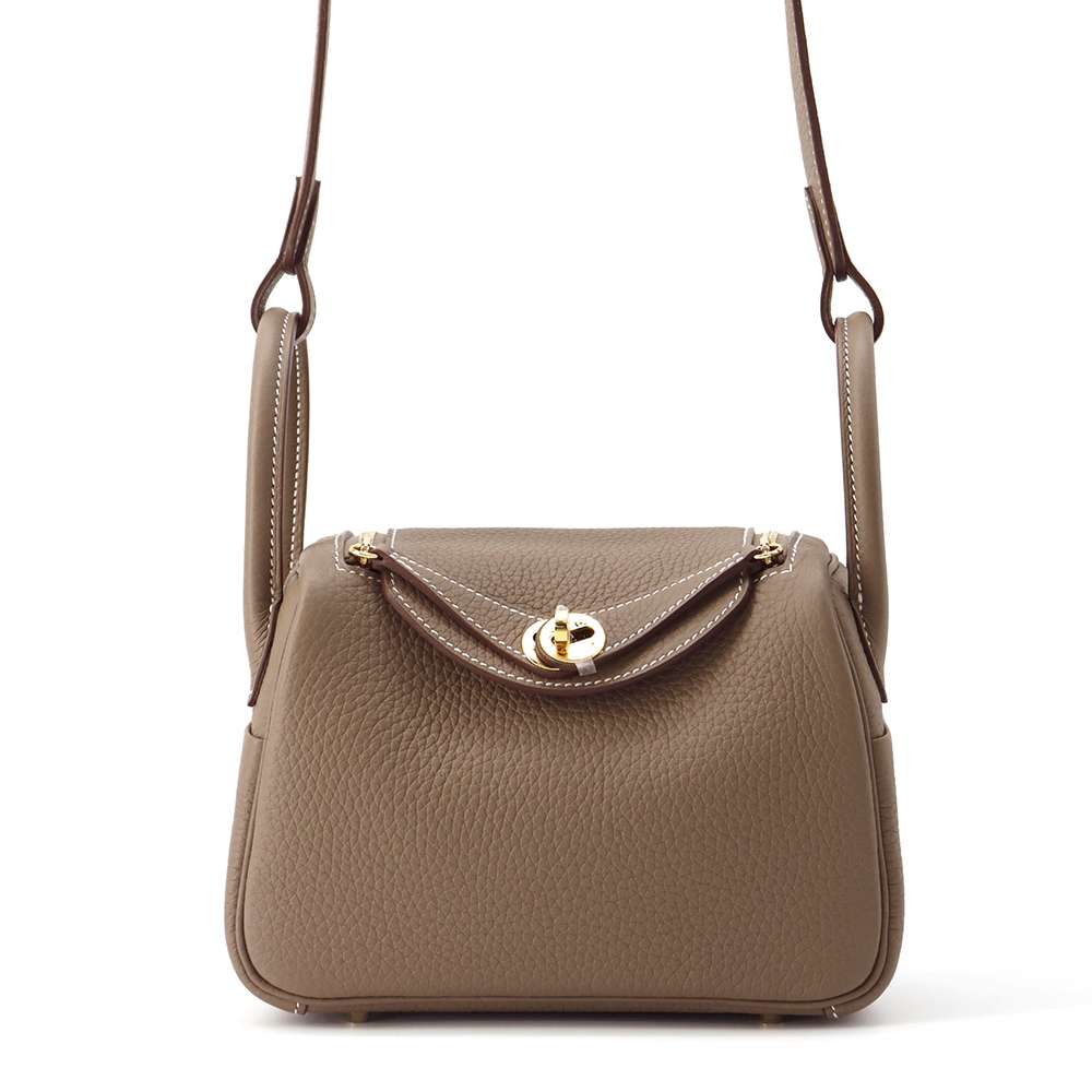 HERMES Lindy Etoupe Taurillon Clemence Size Mini