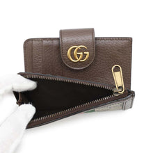 将图像加载到图库查看器中，GUCCI Ophidia Card Case Wallet Brown699353 PVC/Leather
