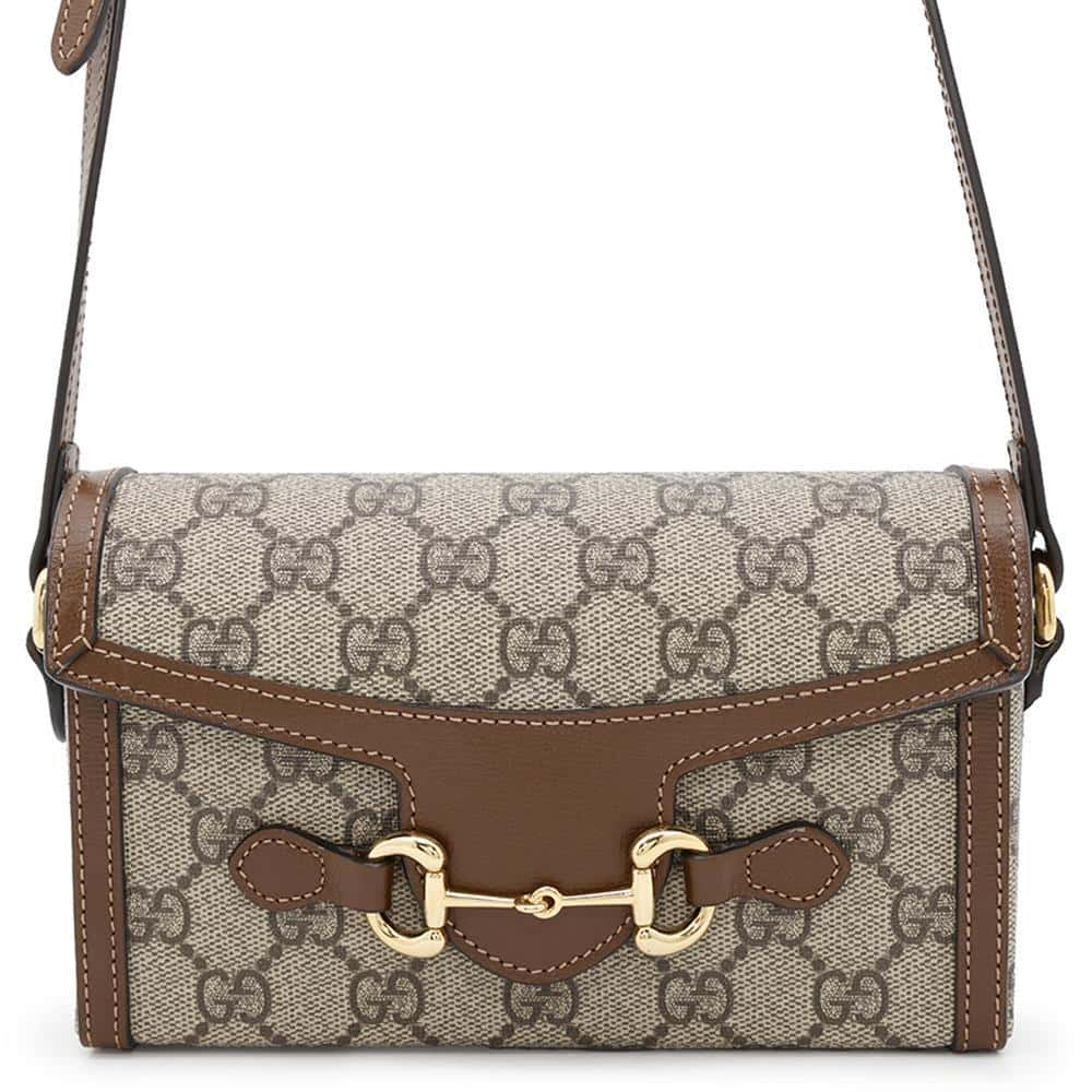 GUCCI Horsebit1955 Shoulder Bag Beige/Brown699296 PVC Leather