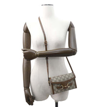 Load image into Gallery viewer, GUCCI Horsebit1955 Shoulder Bag Beige/Brown699296 PVC Leather
