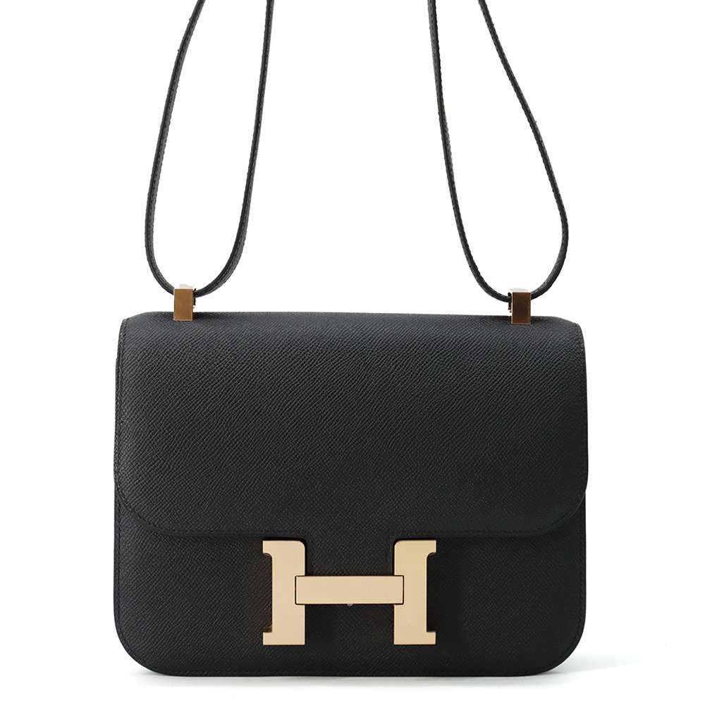 HERMES Constance 3 Miroir Black Epsom Size 24