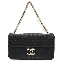 将图像加载到图库查看器中，CHANEL Matelasse ChainShoulder Bag Westminster BlackA39011 Lambskin Faux Pearl
