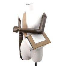 Load image into Gallery viewer, CELINE Frame Shoulder Bag White/Camel180263 Calf Leather Size Medium
