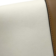 Load image into Gallery viewer, CELINE Frame Shoulder Bag White/Camel180263 Calf Leather Size Medium
