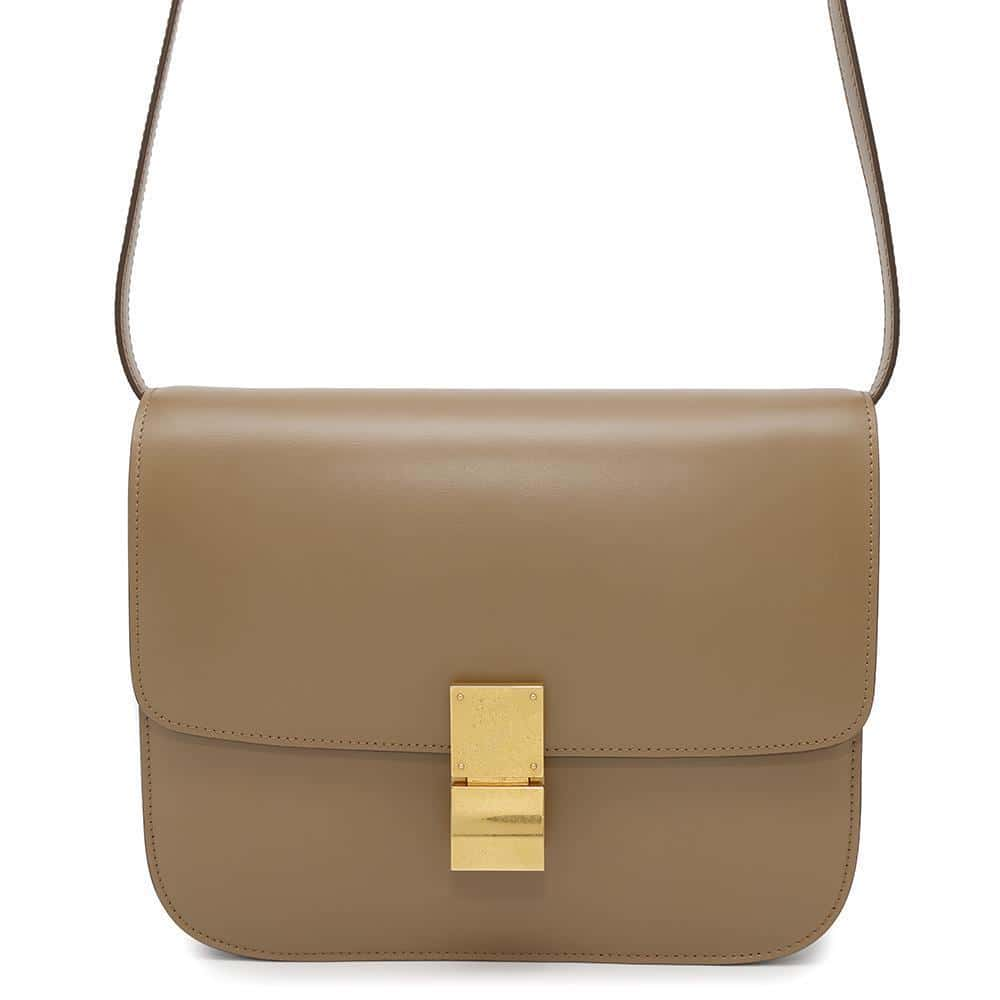 CELINE Classic Box Shoulder Bag Beige164173 Box Calf LeatherLeather Size Medium