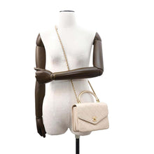 Load image into Gallery viewer, CHANEL Matelasse Shoulder Bag Top Handle Light BeigeAS0626 Lambskin
