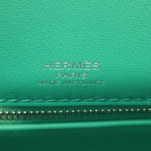 Load image into Gallery viewer, HERMES Kelly Sellier Menthe/White/Black Toile Cadrille Swift Leather Size 28
