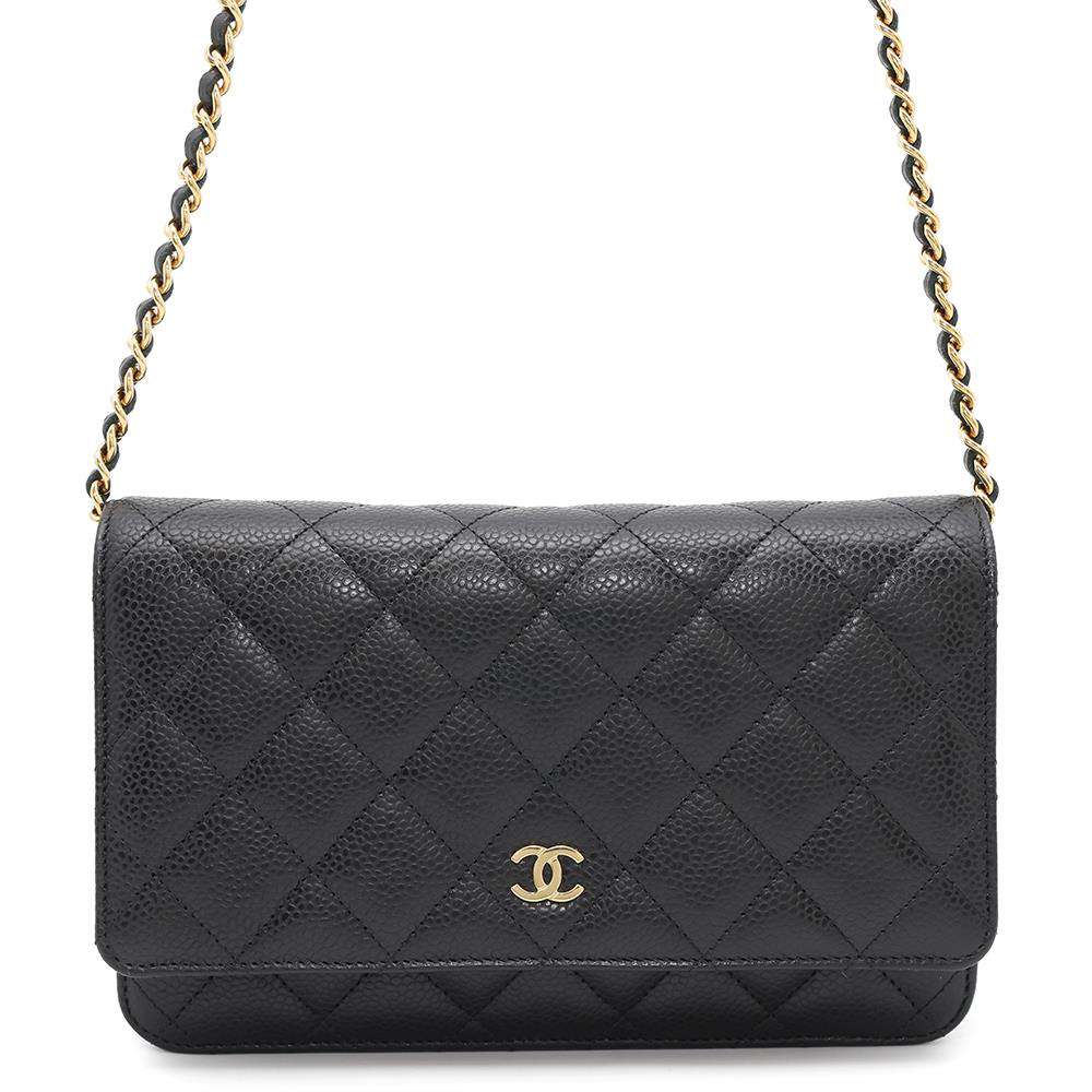 CHANEL Matelasse Classic Chain Wallet BlackAP0250 Caviar Leather