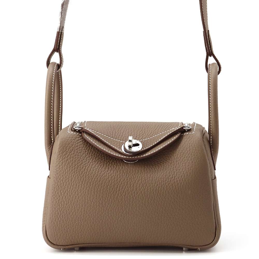 HERMES Lindy Etoupe Taurillon Clemence Size Mini