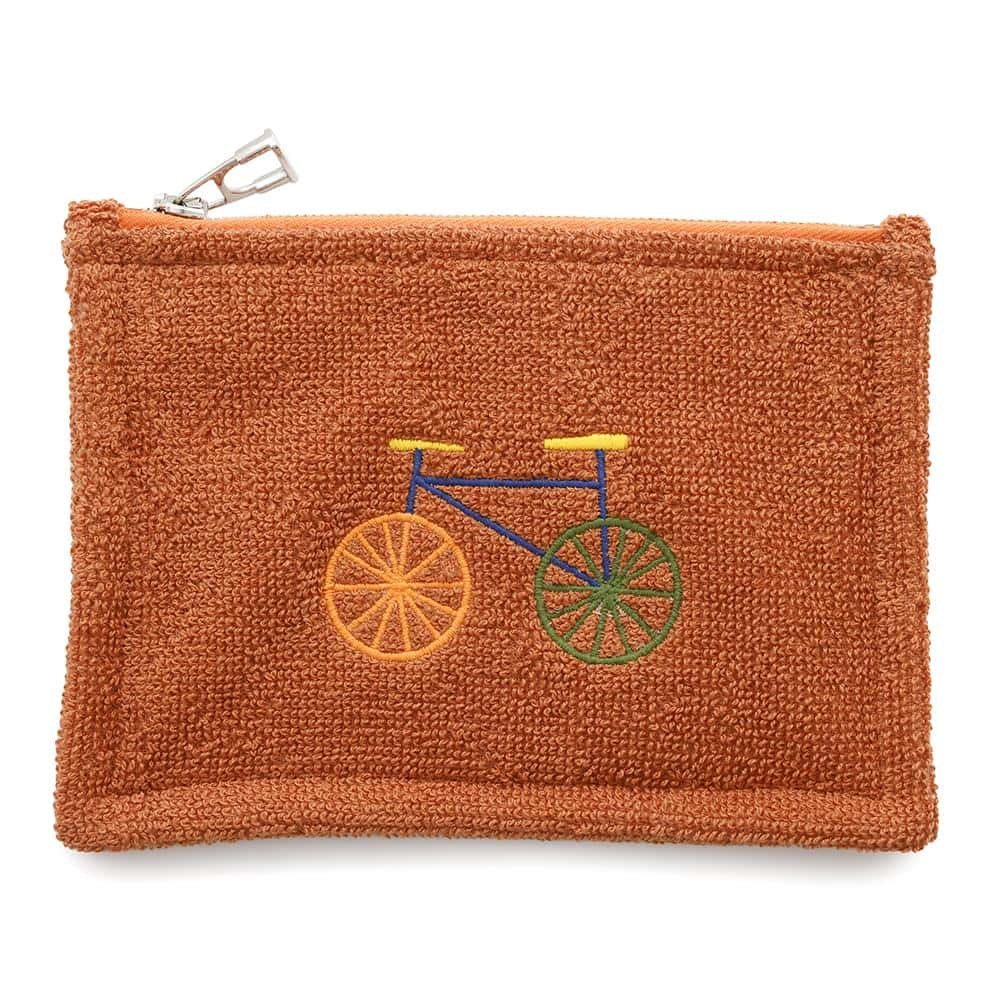 HERMES Les Cabanesses Bicyclette Flat Pouch Orange 100% Cotton (pile)