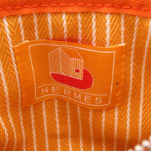 将图像加载到图库查看器中，HERMES Les Cabanesses Bicyclette Flat Pouch Orange 100% Cotton (pile)
