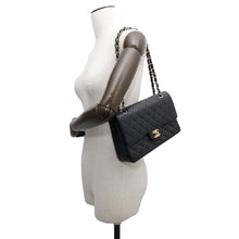 Load image into Gallery viewer, CHANEL Matelasse WChainShoulder Bag BlackA01112 Caviar Leather Size 25
