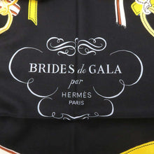 将图像加载到图库查看器中，HERMES Giant Square Brides de Gala Ceremonial Bridle Size 140 Rouge/Black/Blue Ciel Cashmere70% Silk30%
