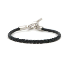 将图像加载到图库查看器中，HERMES Glenan Bracelet Size T1 Black Swift Leather
