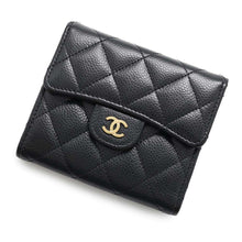 将图像加载到图库查看器中，CHANEL Classic Small flap wallet BlackAP0231 Caviar Leather
