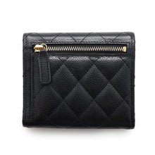 将图像加载到图库查看器中，CHANEL Classic Small flap wallet BlackAP0231 Caviar Leather
