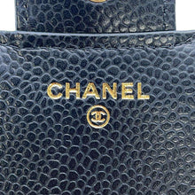 将图像加载到图库查看器中，CHANEL Classic Small flap wallet BlackAP0231 Caviar Leather
