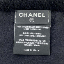 将图像加载到图库查看器中，CHANEL CC Logo Scarf BlackAA7074 Mouton100%
