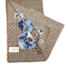 将图像加载到图库查看器中，GUCCI GG Blooms Large Scarf Beige/Multicolor508797 Wool 100%
