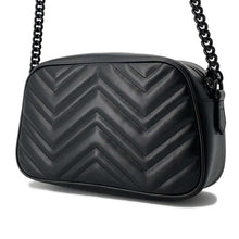 将图像加载到图库查看器中，GUCCI GG Marmont ChainShoulder Bag Black447632 Leather
