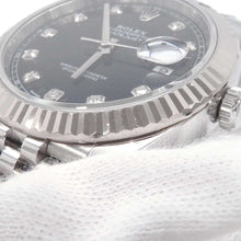 将图像加载到图库查看器中，ROLEX Datejust W41mm Stainless Steel K18WG Black Dial126334G
