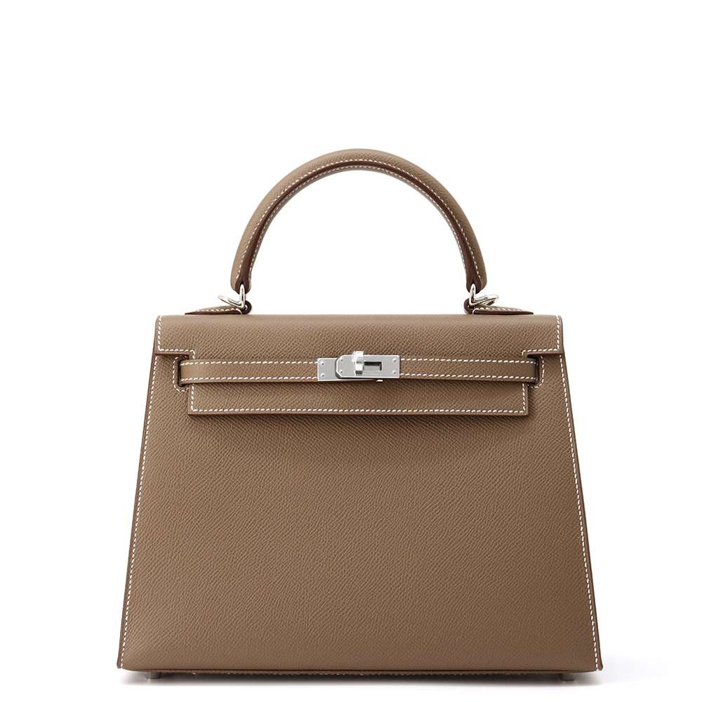 HERMES Kelly Sellier Etoupe Epsom Size 25