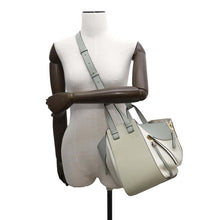 Load image into Gallery viewer, LOEWE hammock Green/Ivory326.30KS35 Leather Size Small
