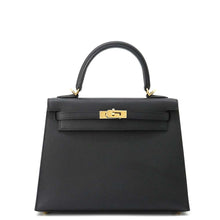 Load image into Gallery viewer, HERMES Kelly Sellier Black Epsom Size 25
