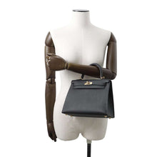 Load image into Gallery viewer, HERMES Kelly Sellier Black Epsom Size 25

