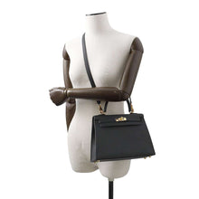 Load image into Gallery viewer, HERMES Kelly Sellier Black Epsom Size 25
