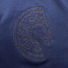 将图像加载到图库查看器中，HERMES Round neck T-shirt &quot;Clue de Sel&quot; Size L Navy Cotton100%
