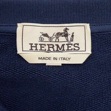 Load image into Gallery viewer, HERMES Round neck T-shirt &quot;Clue de Sel&quot; Size L Navy Cotton100%
