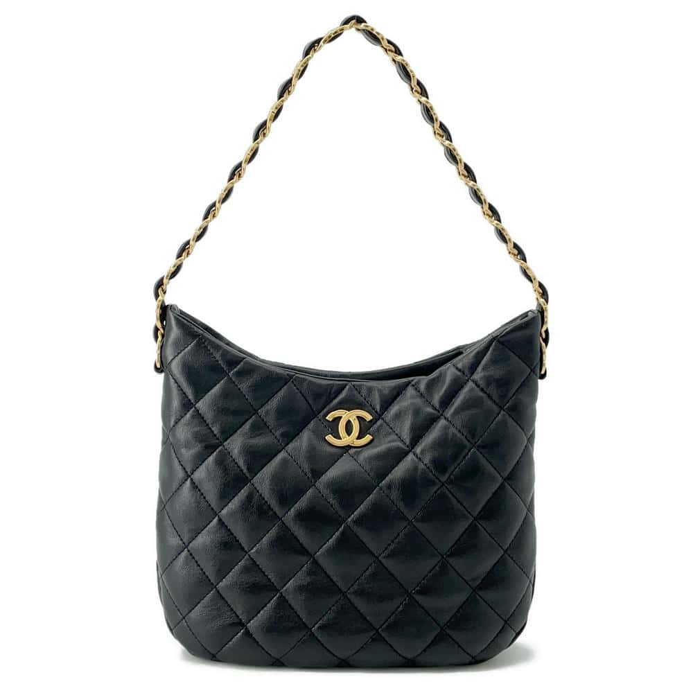 CHANEL Matelasse Hobo Bag BlackAS3631 Leather