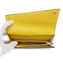 将图像加载到图库查看器中，LOEWE Puzzle Bifold Wallet Long Cloth Beige/Yellow Leather
