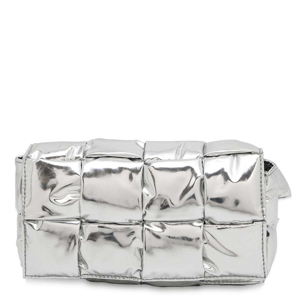 Bottega Veneta Cassette Waist Bag Silver Polyurethane