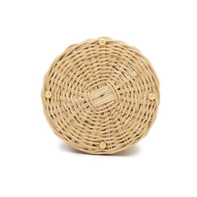 Load image into Gallery viewer, GUCCI Horsebit basket bucket bag Beige/Black649852 Straw Leather
