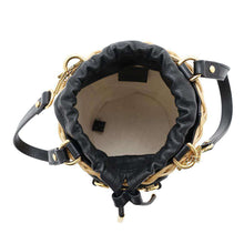 Load image into Gallery viewer, GUCCI Horsebit basket bucket bag Beige/Black649852 Straw Leather

