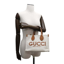 Load image into Gallery viewer, GUCCI Printed Mini Tote Bag Natural/Brown772144 Canvas Leather
