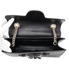 将图像加载到图库查看器中，GUCCI Fringe ChainShoulder Bag Black295402 Leather
