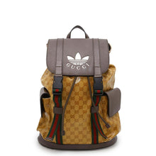 将图像加载到图库查看器中，GUCCI Adidas Collaboration Backpack Camel/Brown495563 Leather GG CrystalCanvas
