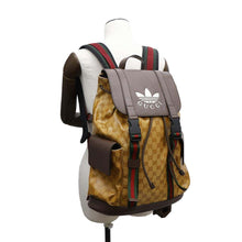 Load image into Gallery viewer, GUCCI Adidas Collaboration Backpack Camel/Brown495563 Leather GG CrystalCanvas
