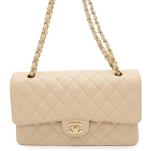 Load image into Gallery viewer, CHANEL Matelasse Double Flap Chain Shoulder Bag BeigeA01112 Caviar Leather Size 25
