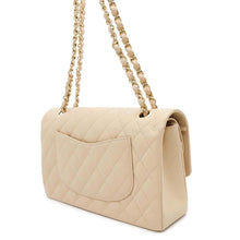 Load image into Gallery viewer, CHANEL Matelasse Double Flap Chain Shoulder Bag BeigeA01112 Caviar Leather Size 25
