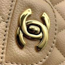 Load image into Gallery viewer, CHANEL Matelasse Double Flap Chain Shoulder Bag BeigeA01112 Caviar Leather Size 25
