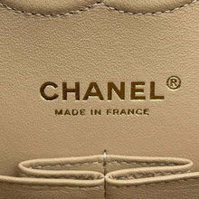 将图像加载到图库查看器中，CHANEL Matelasse Double Flap Chain Shoulder Bag BeigeA01112 Caviar Leather Size 25
